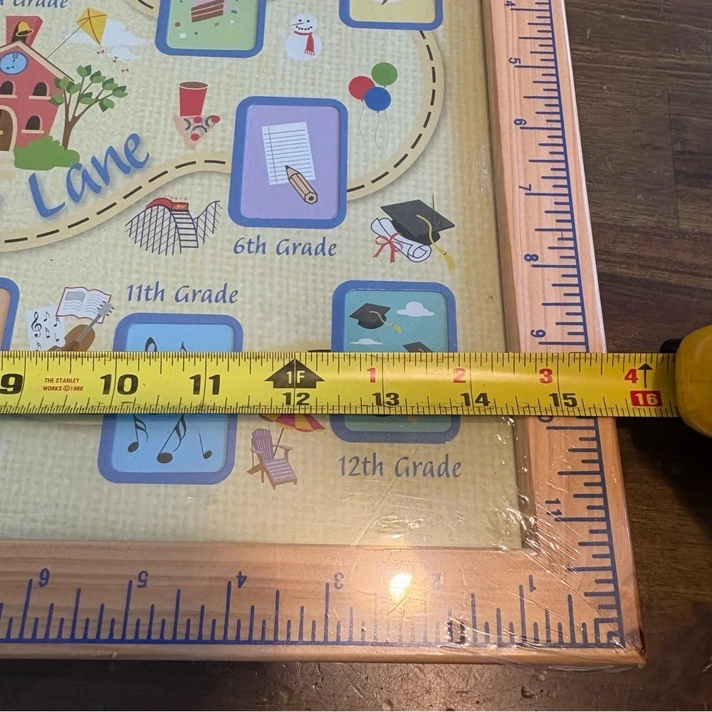 Vintage Memory Lane School Mini Pictures Frame 1st Grade To 12th Grade Ruler
